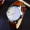 Montre classique homme cuire brun